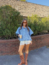Whitmire Denim Cape Top