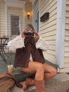 Scottie Sherpa Vest (Brown) -- Preorder