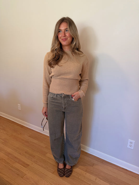 Morgan Sweater Top (Tan)