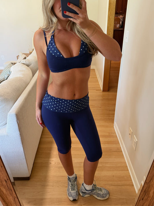 Scottie Set -- Navy/Polka Dot