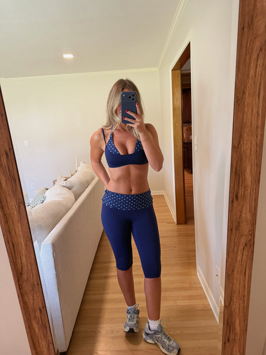 Scottie Set -- Navy/Polka Dot