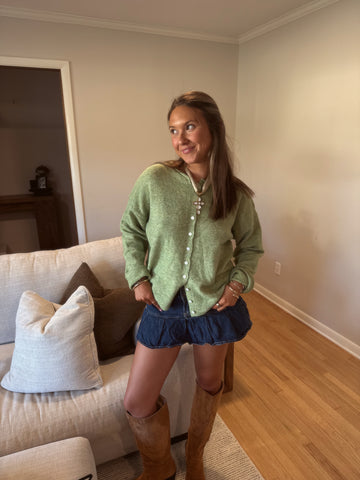 Rhode Cardigan (Basil)