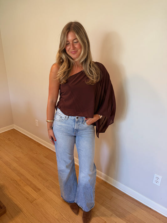 Cynthia Top (Brown) — Restock