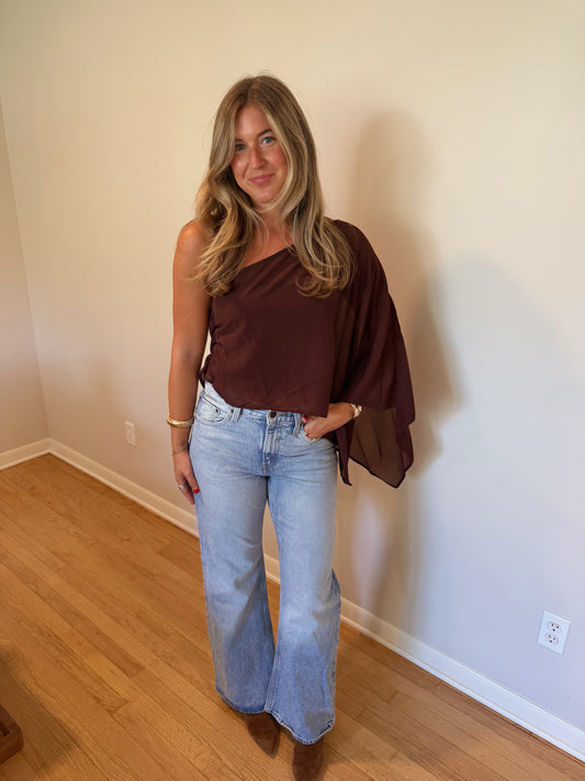 Cynthia Top (Brown) — Restock