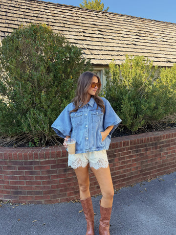 Whitmire Denim Cape Top