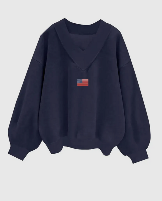 Flag Varsity Crewneck (NAVY)