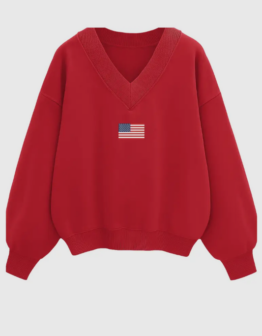 Flag Varsity Crewneck (RED)