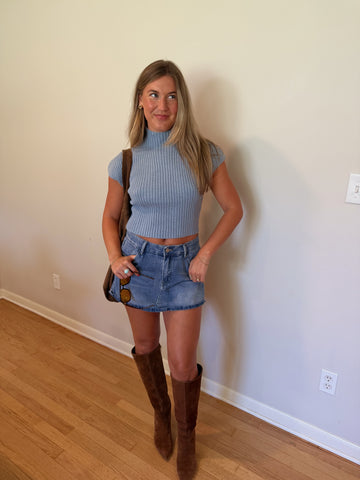 Blake Sweater Top (Blue) — Restock