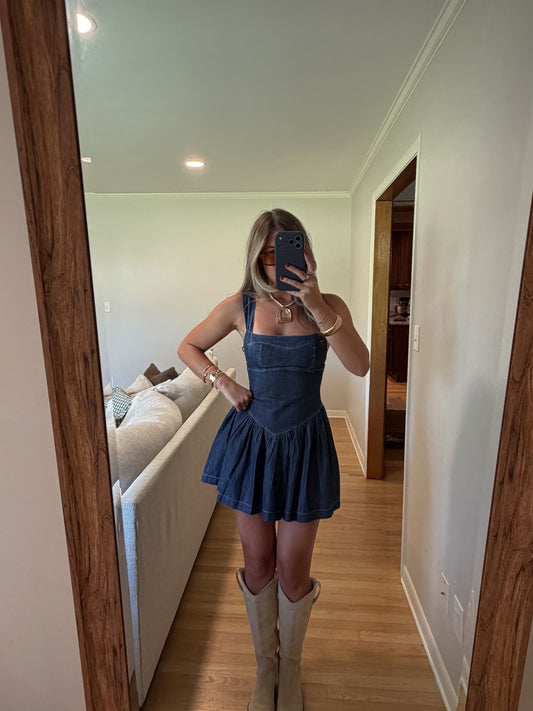 Burcher Dress (DARK DENIM)