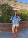 Whitmire Denim Cape Top