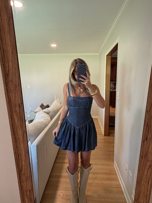 Burcher Dress (DARK DENIM)