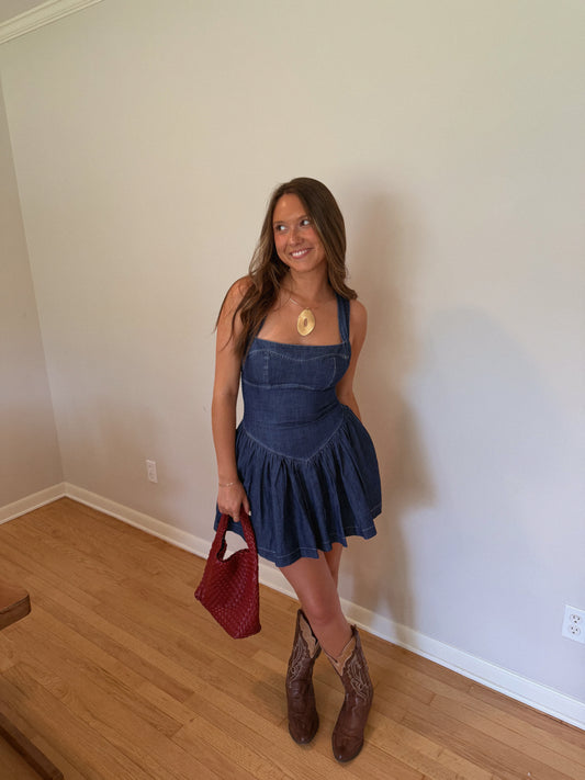 Burcher Dress (DARK DENIM)