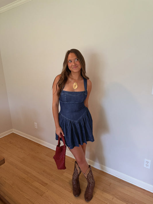 Burcher Dress (DARK DENIM)