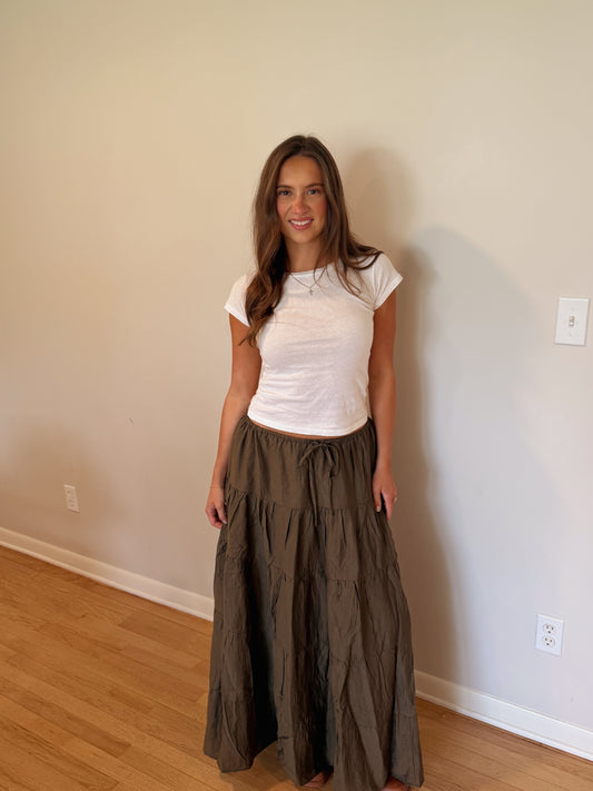 Pixie Midi Skirt (Army Green)