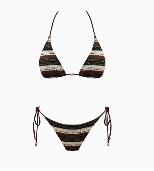 Victoria Two Piece Set (Black/Brown)